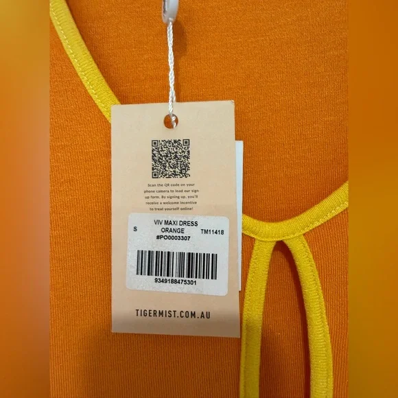 Tiger Mist Viv Maxi Dress Orange Bodycon Cutout Slit Maxi Dress Size Small NWT - Picture 4 of 8